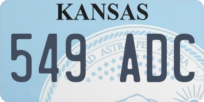 KS license plate 549ADC