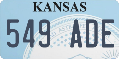 KS license plate 549ADE