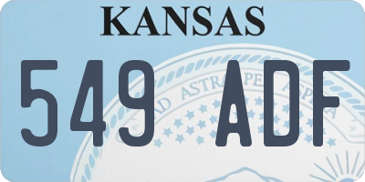 KS license plate 549ADF