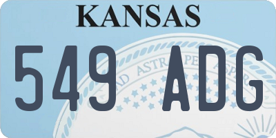 KS license plate 549ADG