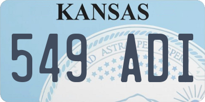 KS license plate 549ADI