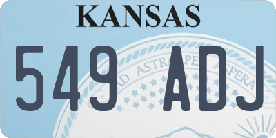 KS license plate 549ADJ
