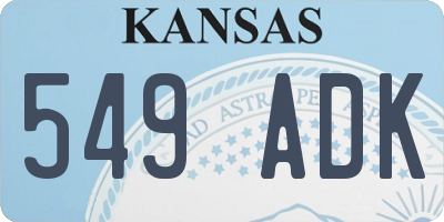 KS license plate 549ADK