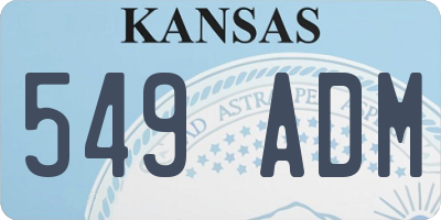 KS license plate 549ADM