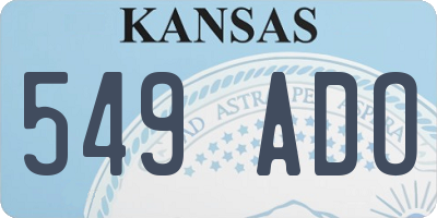 KS license plate 549ADO