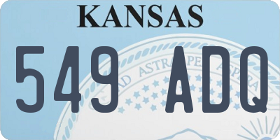 KS license plate 549ADQ