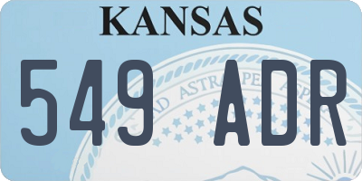 KS license plate 549ADR