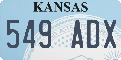 KS license plate 549ADX