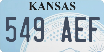 KS license plate 549AEF