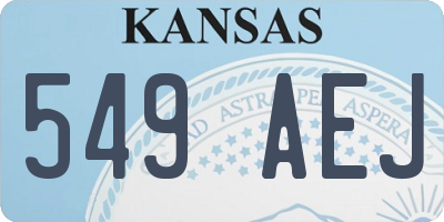 KS license plate 549AEJ