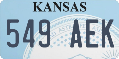 KS license plate 549AEK