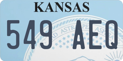 KS license plate 549AEQ