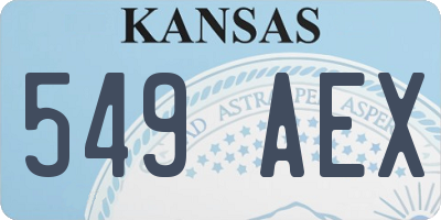 KS license plate 549AEX