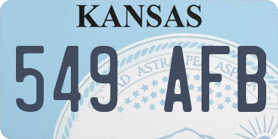 KS license plate 549AFB