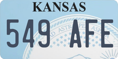 KS license plate 549AFE