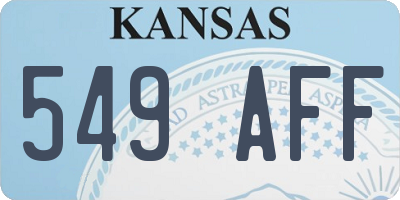 KS license plate 549AFF