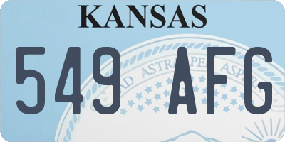 KS license plate 549AFG