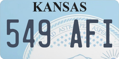 KS license plate 549AFI