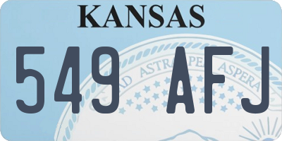KS license plate 549AFJ