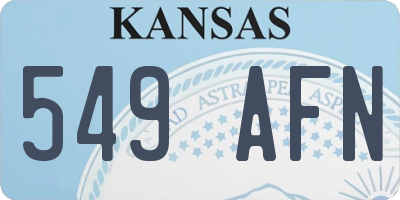 KS license plate 549AFN