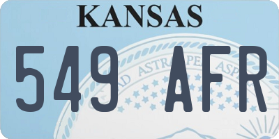KS license plate 549AFR