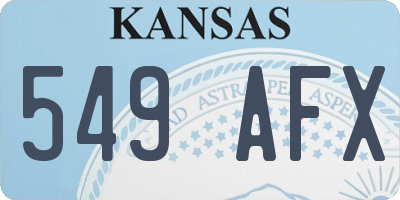 KS license plate 549AFX
