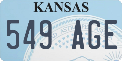 KS license plate 549AGE