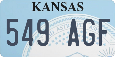 KS license plate 549AGF