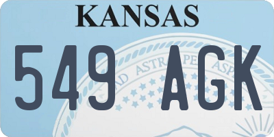 KS license plate 549AGK