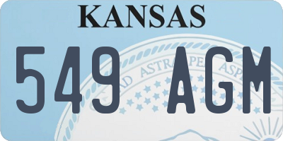 KS license plate 549AGM