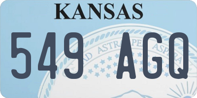 KS license plate 549AGQ