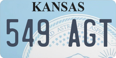 KS license plate 549AGT