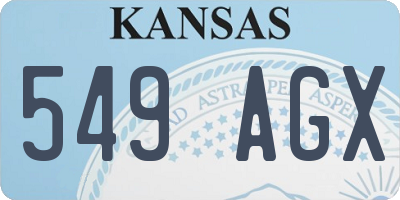 KS license plate 549AGX