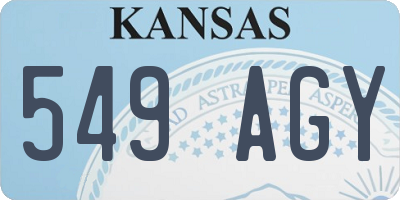 KS license plate 549AGY