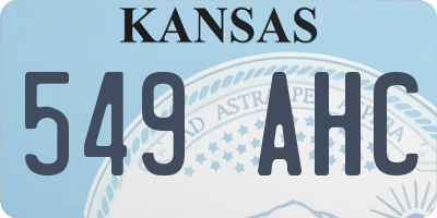 KS license plate 549AHC