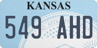 KS license plate 549AHD