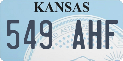 KS license plate 549AHF