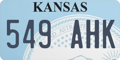 KS license plate 549AHK