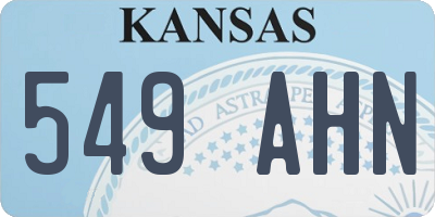 KS license plate 549AHN