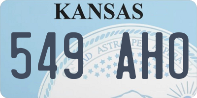 KS license plate 549AHO
