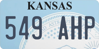 KS license plate 549AHP