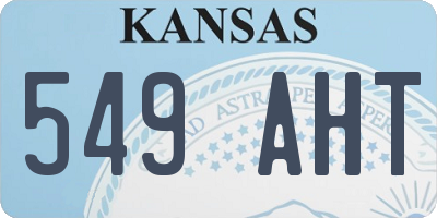 KS license plate 549AHT