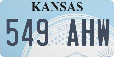 KS license plate 549AHW