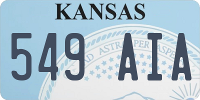 KS license plate 549AIA