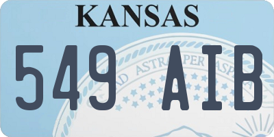 KS license plate 549AIB
