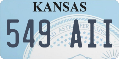 KS license plate 549AII