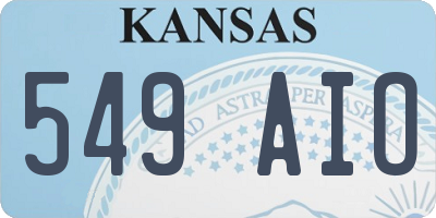 KS license plate 549AIO