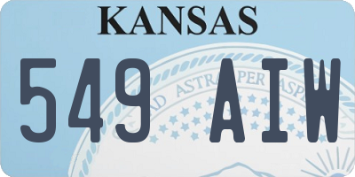 KS license plate 549AIW