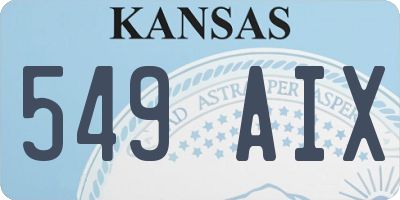 KS license plate 549AIX