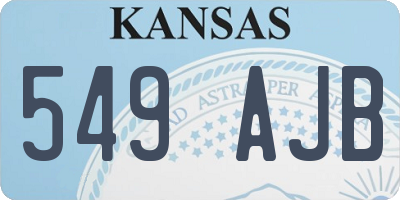 KS license plate 549AJB